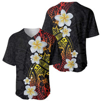 Plumeria Baseball Jersey Polynesian Tribal Frangipani Sunset LT03 - Polynesian Pride