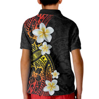 Plumeria Kid Polo Shirt Polynesian Tribal Frangipani Sunset