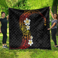 Plumeria Quilt Polynesian Tribal Frangipani Sunset