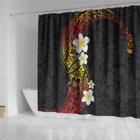 Plumeria Shower Curtain Polynesian Tribal Frangipani Sunset