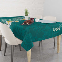 Plumeria Tablecloth Polynesian Tribal Frangipani Teal