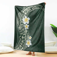 Plumeria Blanket Polynesian Tribal Frangipani Green LT03 - Polynesian Pride