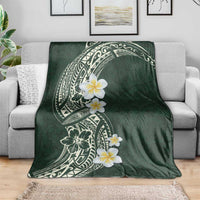 Plumeria Blanket Polynesian Tribal Frangipani Green LT03 - Polynesian Pride