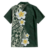 Plumeria Family Matching Tank Maxi Dress and Hawaiian Shirt Polynesian Tribal Frangipani Green LT03 - Polynesian Pride