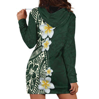Plumeria Hoodie Dress Polynesian Tribal Frangipani Green LT03 - Polynesian Pride