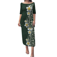 Plumeria Puletasi Polynesian Tribal Frangipani Green