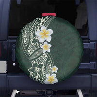 Plumeria Spare Tire Cover Polynesian Tribal Frangipani Green