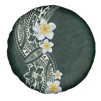 Plumeria Spare Tire Cover Polynesian Tribal Frangipani Green