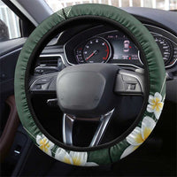Plumeria Steering Wheel Cover Polynesian Tribal Frangipani Green LT03 - Polynesian Pride