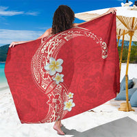 Plumeria Sarong Polynesian Tribal Frangipani Red LT03 One Size 44 x 66 inches Red - Polynesian Pride