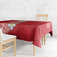 Plumeria Tablecloth Polynesian Tribal Frangipani Red