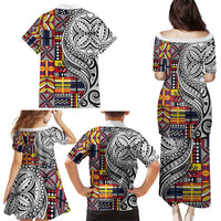 Niue Hiapo and Maori Decoration Tattoos Family Matching Puletasi and Hawaiian Shirt - Polynesian Pride