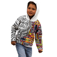 Niue Hiapo and Maori Decoration Tattoos Kid Hoodie - Polynesian Pride