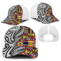 Niue Hiapo and Maori Decoration Tattoos Mesh Trucker Cap LT03 - Polynesian Pride