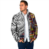 Niue Hiapo and Maori Decoration Tattoos Padded Jacket - Polynesian Pride