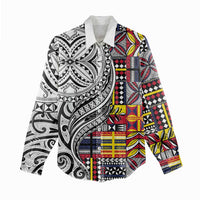 Niue Hiapo and Maori Decoration Tattoos Women Casual Shirt - Polynesian Pride