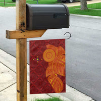 Niue Polynesian Hiapo Tattoo Art Garden Flag Half Style Red Yellow Color - Polynesian Pride