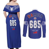 Toa Samoa Rugby Couples Matching Off Shoulder Maxi Dress and Long Sleeve Button Shirt Six Eight Five to The World