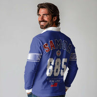 Toa Samoa Rugby Long Sleeve Polo Shirt Six Eight Five to The World