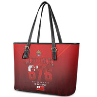 Mate Ma'a Tonga Rugby Leather Tote Bag Six Seven Six to The World
