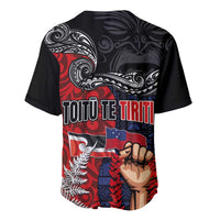 Aotearoa and Samoa Toitu Te Tiriti Baseball Jersey Honour the Treaty - Te Tiriti Is Us LT03 - Polynesian Pride