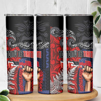Aotearoa and Samoa Toitu Te Tiriti Skinny Tumbler Honour the Treaty - Te Tiriti Is Us