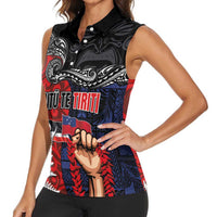 Aotearoa and Samoa Toitu Te Tiriti Women Sleeveless Polo Shirt Honour the Treaty - Te Tiriti Is Us