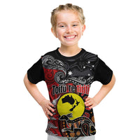 Aotearoa and Australia Toitu Te Tiriti Kid T Shirt Honour the Treaty - Te Tiriti Is Us