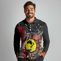 Aotearoa and Australia Toitu Te Tiriti Long Sleeve Polo Shirt Honour the Treaty - Te Tiriti Is Us