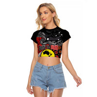Aotearoa and Australia Toitu Te Tiriti Raglan Cropped T Shirt Honour the Treaty - Te Tiriti Is Us