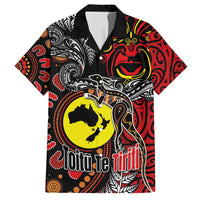 Aotearoa and Australia Toitu Te Tiriti Family Matching Off Shoulder Maxi Dress and Hawaiian Shirt Honour the Treaty - Stand Together Stand Stronger