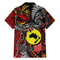Aotearoa and Australia Toitu Te Tiriti Family Matching Off Shoulder Short Dress and Hawaiian Shirt Honour the Treaty - Stand Together Stand Stronger
