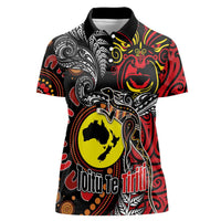 Aotearoa and Australia Toitu Te Tiriti Women Polo Shirt Honour the Treaty - Stand Together Stand Stronger