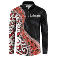 Aotearoa Maori Stylized Koru - Silver Ferns Button Sweatshirt