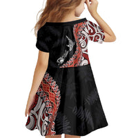 Aotearoa Maori Stylized Koru - Silver Ferns Family Matching Mermaid Dress and Hawaiian Shirt