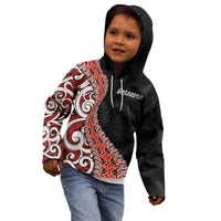 Aotearoa Maori Stylized Koru - Silver Ferns Kid Hoodie