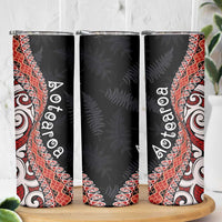 Aotearoa Maori Stylized Koru - Silver Ferns Skinny Tumbler