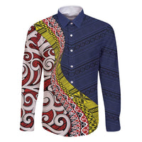 Aotearoa and Niue Family Matching Off Shoulder Short Dress and Hawaiian Shirt Hiapo Maori Stylized Koru