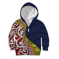 Aotearoa and Niue Kid Hoodie Hiapo Maori Stylized Koru
