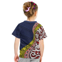 Aotearoa and Niue Kid T Shirt Hiapo Maori Stylized Koru