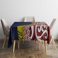 Aotearoa and Niue Tablecloth Hiapo Maori Stylized Koru