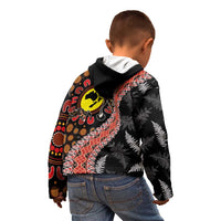 Aotearoa and Australia Kid Hoodie Maori Koru Ferns With Aboriginal Kangaroo