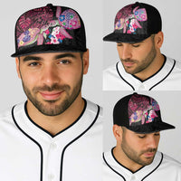 Hawaiian Couple Turtles Honi Baseball Net Cap Polynesian Art Motifs and Hibiscus Black Red Color - Polynesian Pride