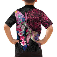 Hawaiian Couple Turtles Honi Hawaiian Shirt Polynesian Art Motifs and Hibiscus Black Red Color LT03 - Polynesian Pride