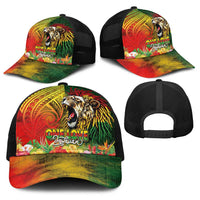 Hawaiian Reggae Baseball Net Cap Jawaiian One Love-Tribal Tatoos and Rastafari Lion - Polynesian Pride