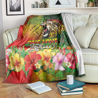 Hawaiian Reggae Blanket Jawaiian One Love-Tribal Tatoos and Rastafari Lion - Polynesian Pride