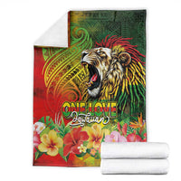 Hawaiian Reggae Blanket Jawaiian One Love-Tribal Tatoos and Rastafari Lion - Polynesian Pride