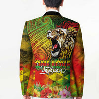 Hawaiian Reggae Blazer Jawaiian One Love-Tribal Tatoos and Rastafari Lion - Polynesian Pride