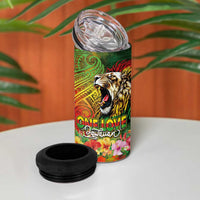 Hawaiian Reggae 4 in 1 Can Cooler Tumbler Jawaiian One Love-Tribal Tatoos and Rastafari Lion - Polynesian Pride