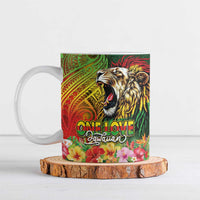 Hawaiian Reggae Ceramic Mug Jawaiian One Love-Tribal Tatoos and Rastafari Lion - Polynesian Pride